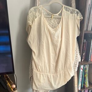 Elegant Cream Lace Women's Blouse